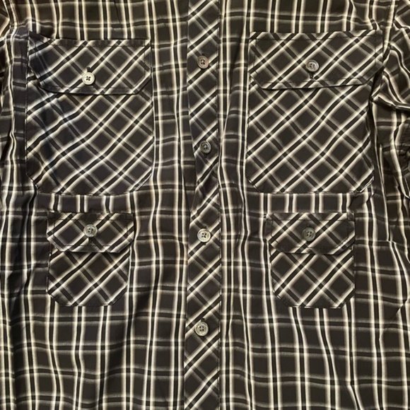 Michael Kors Black Plaid Long Sleeve Button Down Business Casual Dress Shirt - Picture 6 of 9